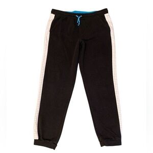 Urban Pipeline Black Joggers with White Side checkers